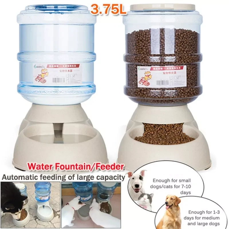 

NEW Fashion Home Pet Care Dog Pet Feeder 3.75L Large-capacity Pet Drinking Water / Automatic Feeding Pet Supplies Dog feeder