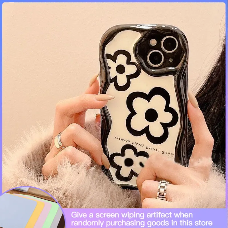 

Luxury Premium Sense Creative Flower Phone Case Suitable for IPhone14 12 11 13Pro 13promax 7 8 6 Shockproof Anti-fall Silicone