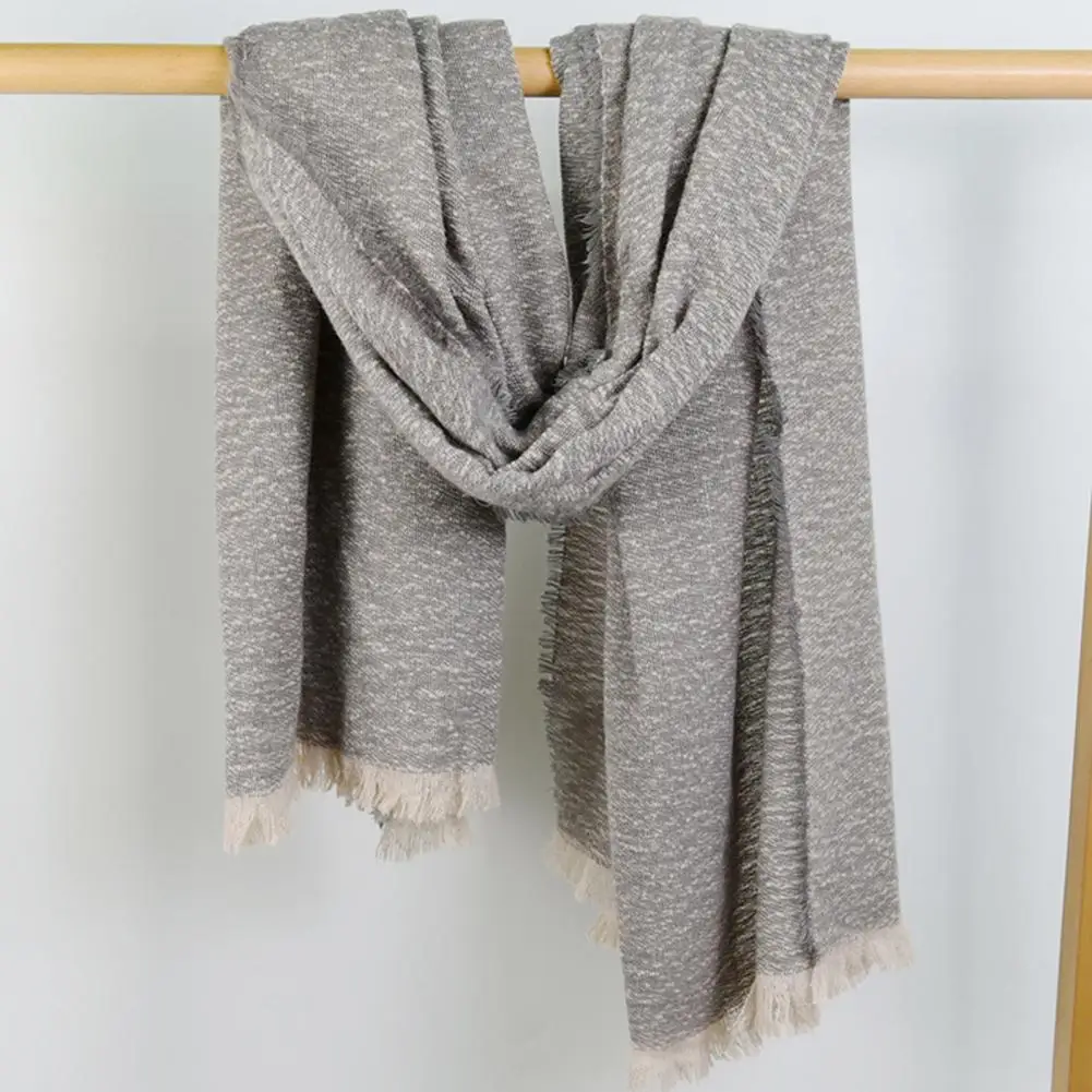 

Non-shrink Elegant Autumn Winter Women Long Blanket Scarf Anti-pilling Blanket Scarf Tassels for Winter Daily