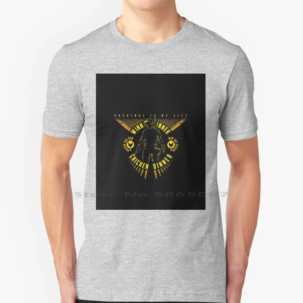 

Pochinky Is My City T Shirt 100% Cotton Winner Chicken Dinner Pubg Game Loot Pansexual Battleground Fornite Royale Big Size 6xl
