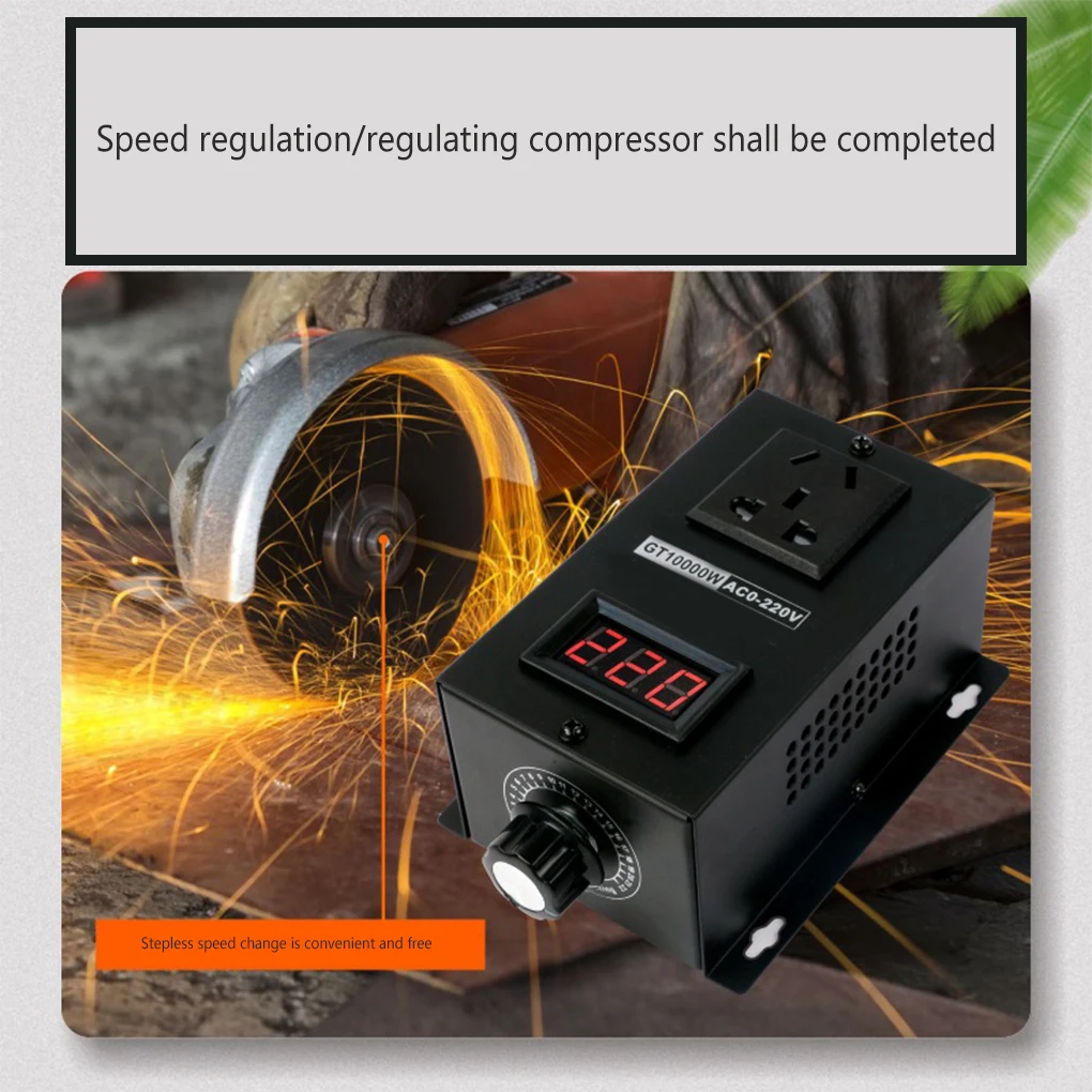 

10000W Silicon Voltage Regulator Electric High Precision Fan Motor Dimming Dimmer Thermostat Speed Controller 0V-220V