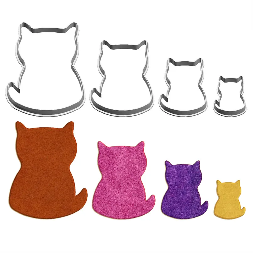 

Four Specifications Cartoon Animal Big Fat Cat Pets,Plastics Mould,Cake Fondant Tool,Cookie Sushi and Fruits Cutters