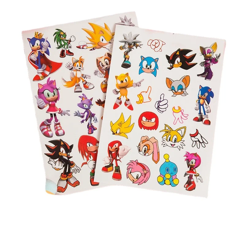 

New DIY Cartoon Tattoo Stickers Sonic The Hedgehog High-value Children's Small Fresh Anime Image Waterproof and Durable Printing