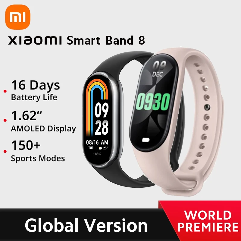 

Смарт-браслет Xiaomi Band 8 с измерением пульса и давления