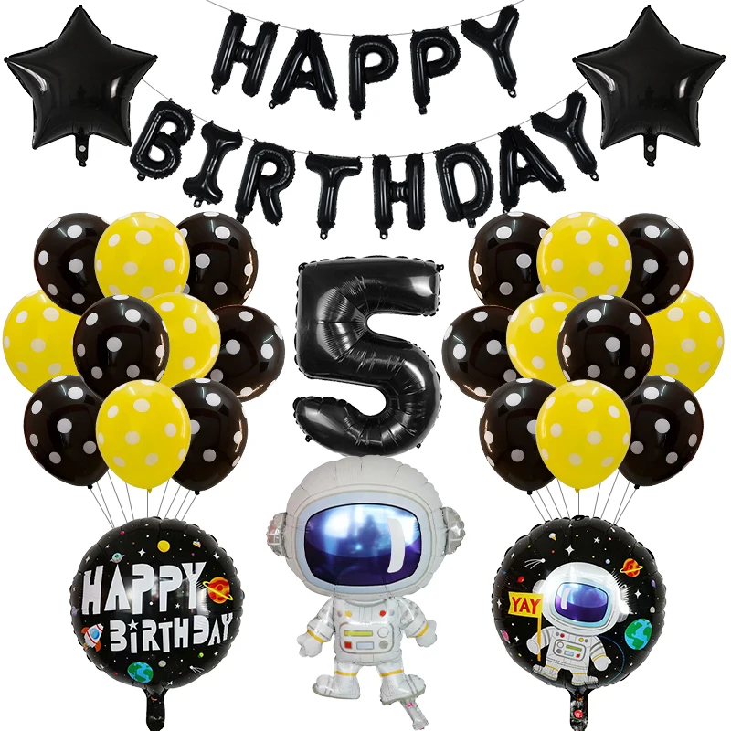 

39pcs Astronaut Rocket Spaceship Balloon Outer Space Universe Galaxy Theme Boy Child Birthday Party Decoration Helium Ballon