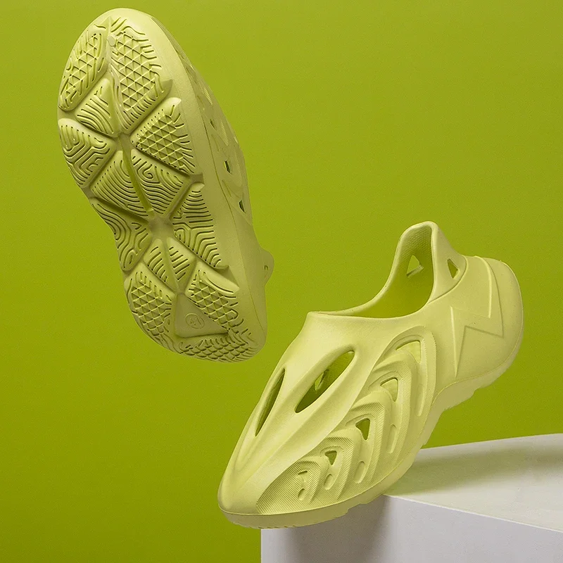 Новинка 2024 модные мужские сандалии однотонная обувь из ЭВА летняя дышащая с