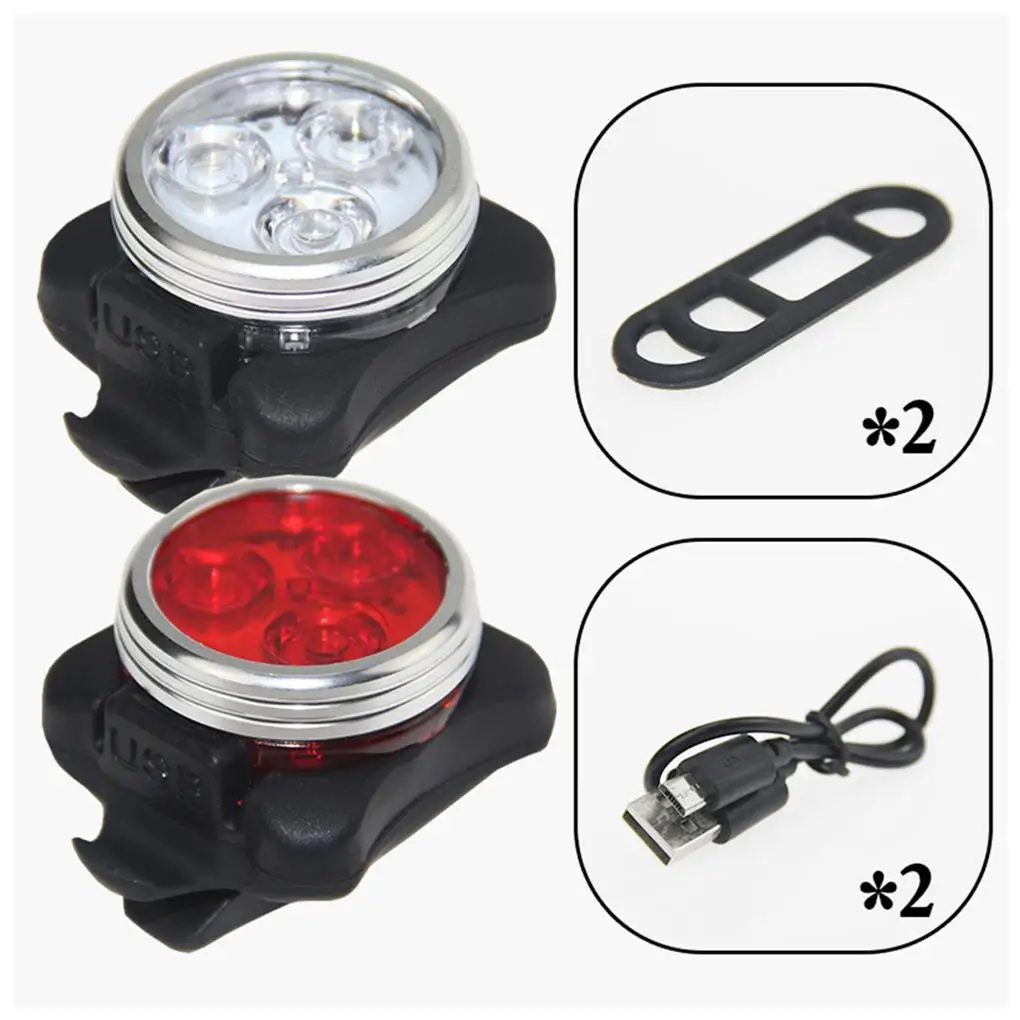 

3 спереди головной светильник и задний светодиодный задний фонарь для велосипеда с возможностью светильник набор USB Перезаряжаемые с заряд...