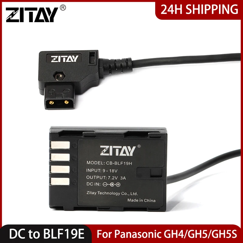 ZITAY D-TAP to BLF19E Акумулятор-пустышка для камеры GH4 GH5 GH5S GH5M G9 G9LGK G9L GH4H GH3A GH3K GH3H