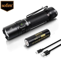 new sofirn sp35 usb 2a rechargeable led flashlight 21700 sst40 2200lm torch 2 groups with power indicator atr constant current