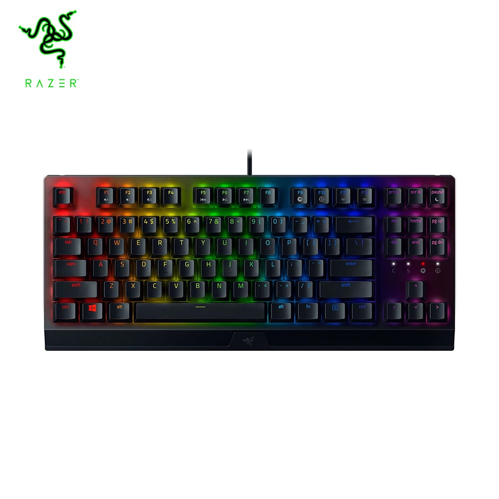 

Razer BlackWidow V3 Tenkeyless TKL Mechanical Gaming Keyboard Green and Yellow Mechanical Switches RGB Lighting