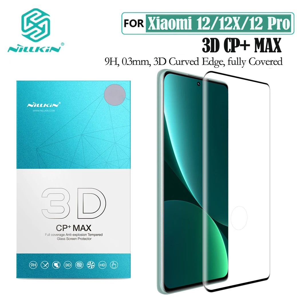 For Xiaomi Mi 12 Pro Tempered Glass For Xiaomi Mi 12 12X Screen Protector Nillkin 3D CP+Max Anti-Explosion Full Coverage Glass