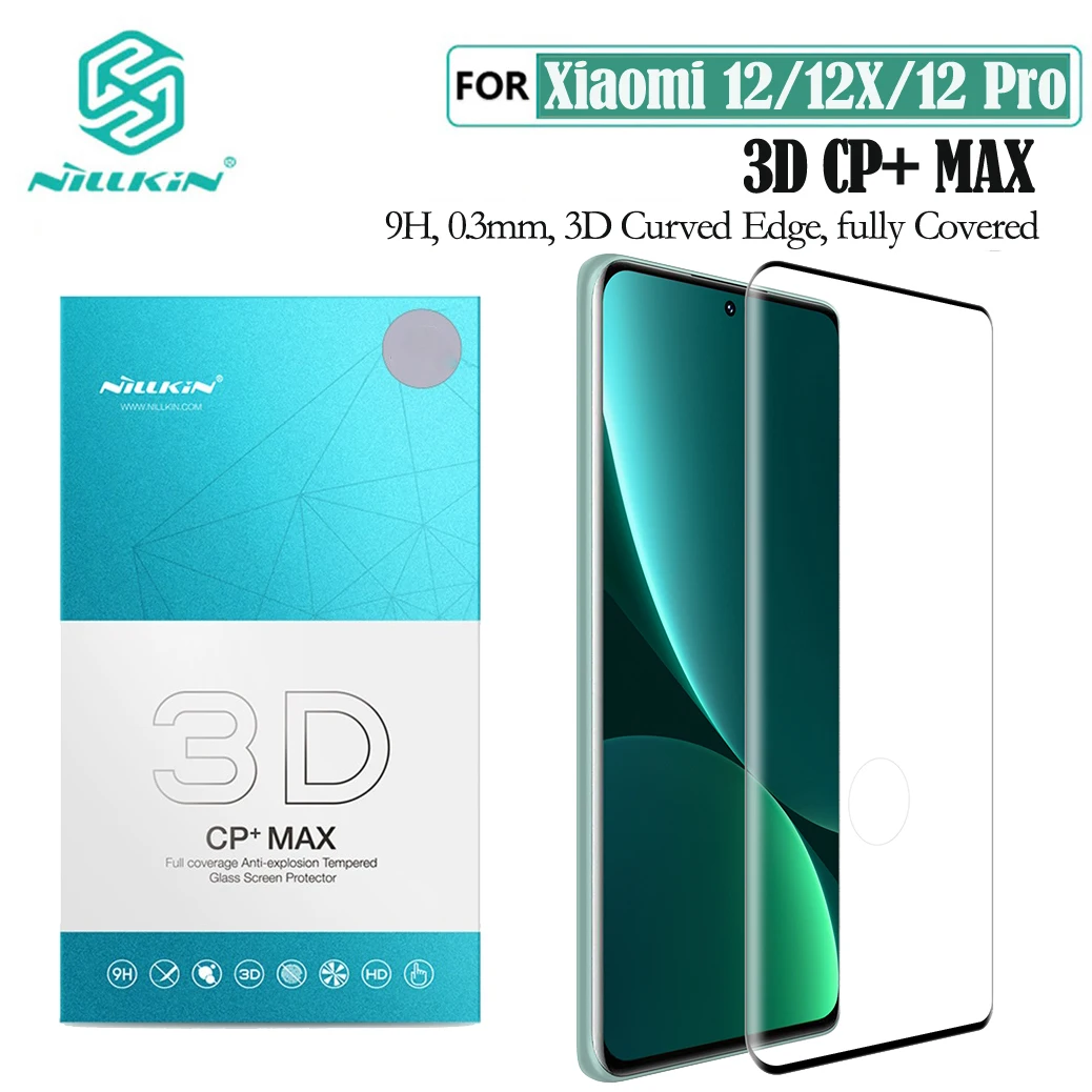 Закаленное стекло для Xiaomi Mi 12 Pro Защита экрана 12X Nillkin 3D CP + Max Взрывобезопасное с