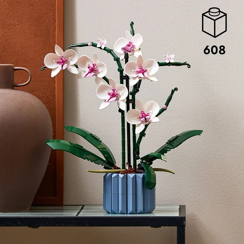 

Beautiful 10311 Organic Orchid Artificial Plant Building Set, Home Decor Accessory for Adult, Botanical Collection, Perfect Moth