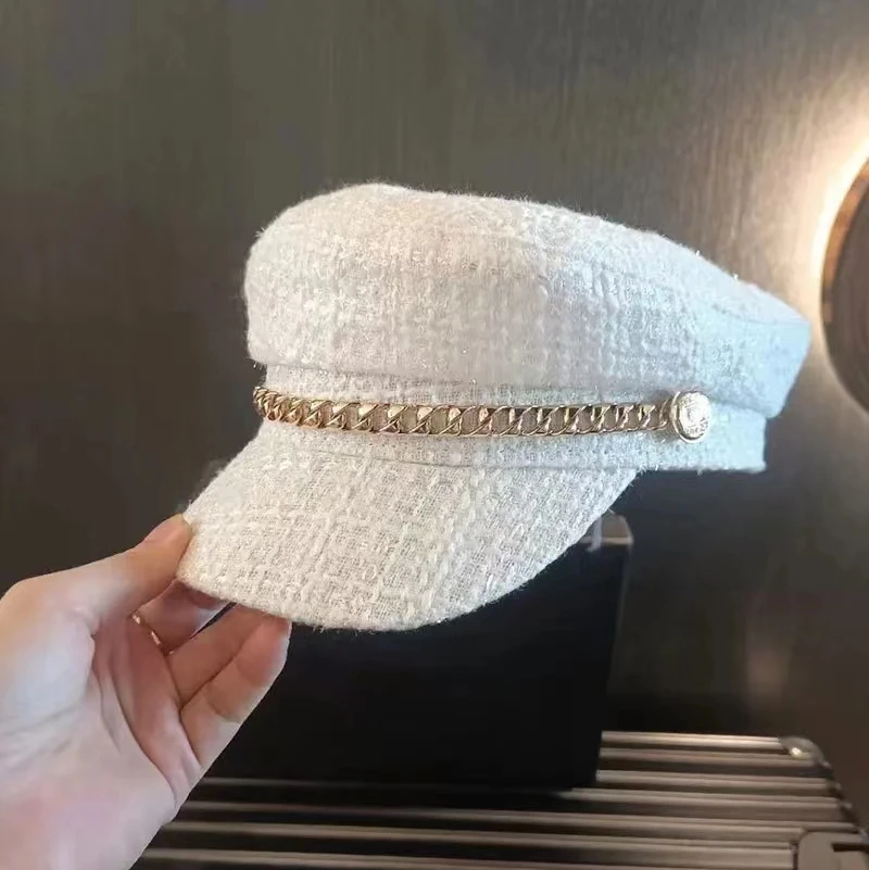 Шляпа художника в британском стиле с плоским верхом для девушек модная маленькая