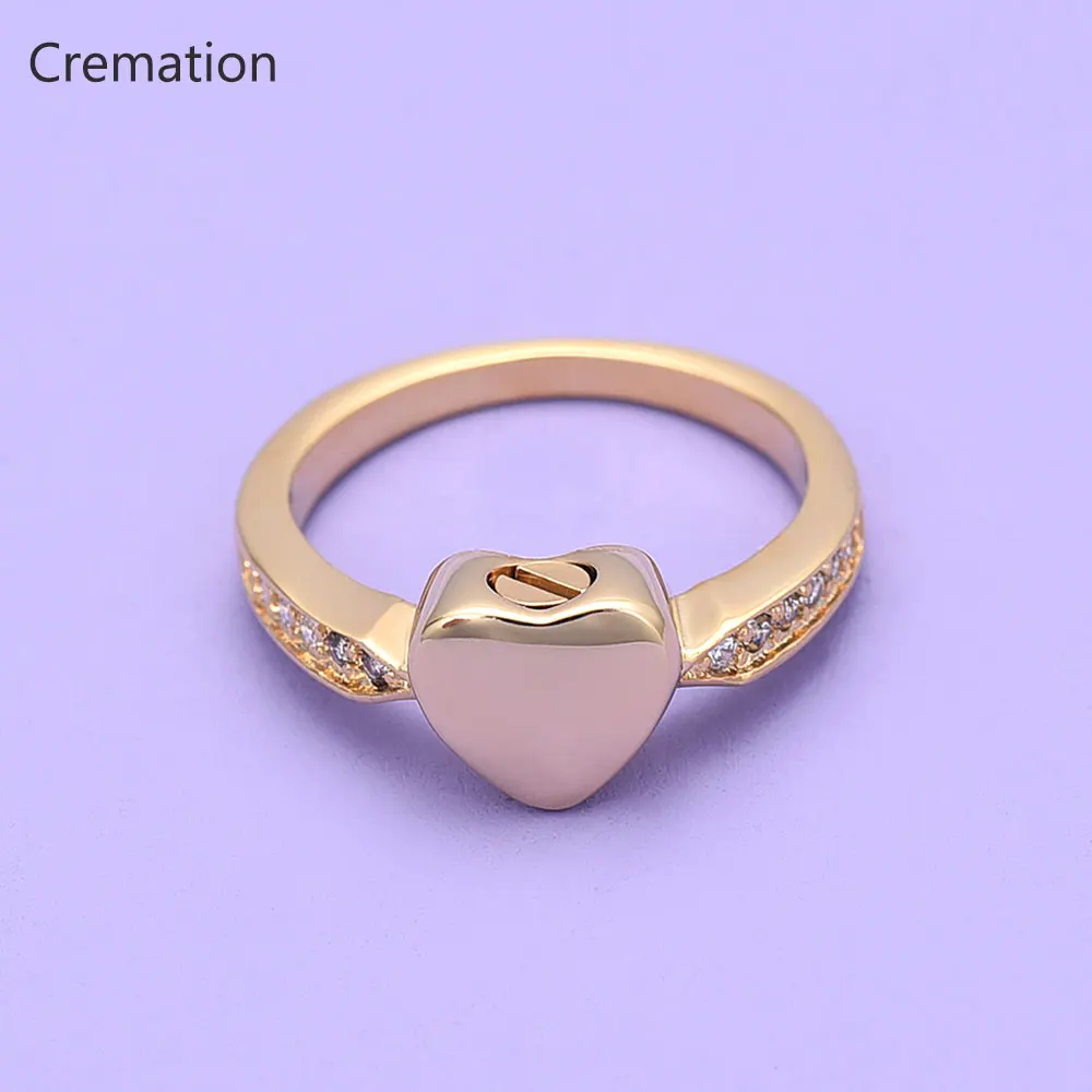 

Free Engraving Blank Little Heart Cremation Ring Stainless Steel Inlay Crystal Ashes Holder Keepsake Memorial Urn Charm Jewelry