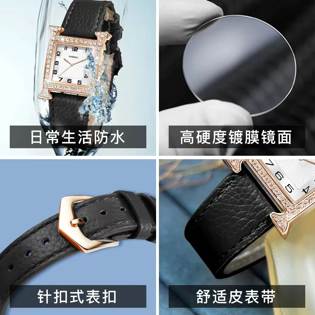 Brand luxury watch belt square dial inlaid with diamond waterproof luminous lady fashion trend goddess wrist watch women enlarge