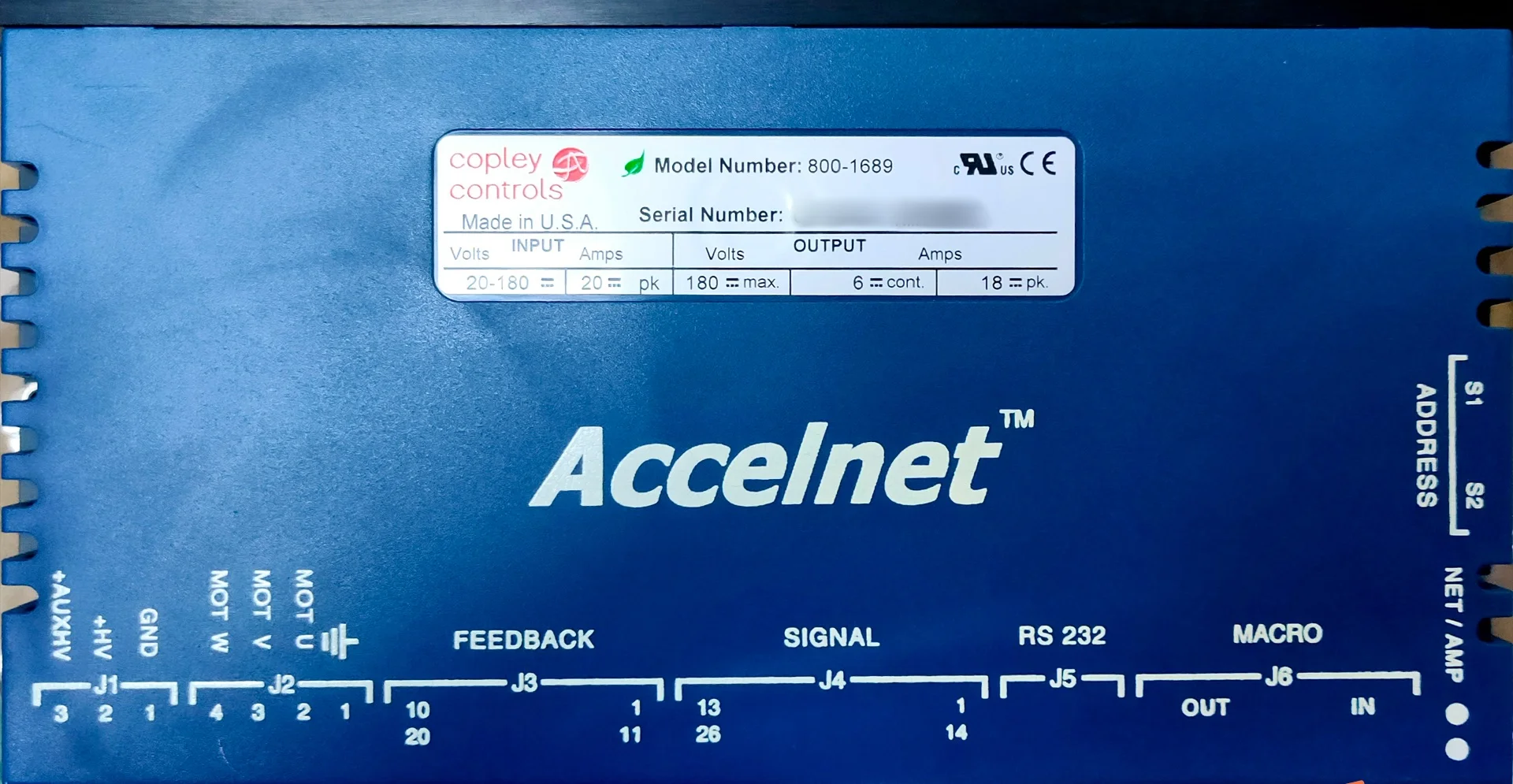 Совершенно новый сервопривод Copley Controls 800-1689