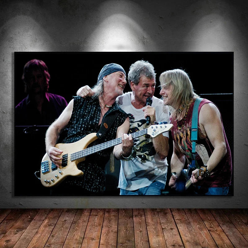 Легендарная рок-группа темно-фиолетовый музыкальный постер винтажный