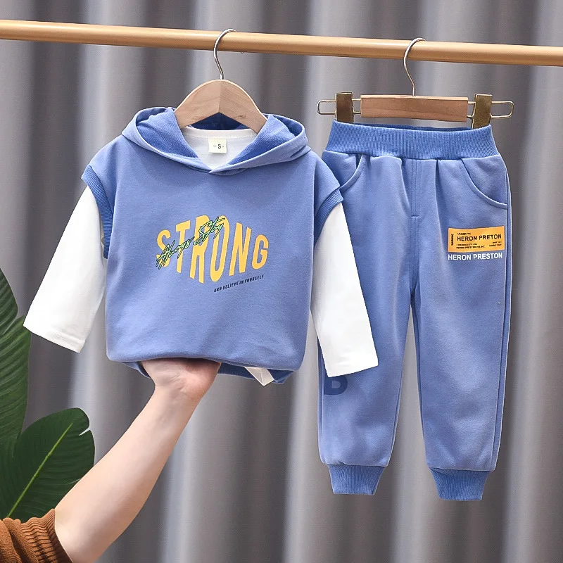 

OLEKID 2022 Spring Autumn Children Girls 3PCS Clothing Set Hooded Printed Vest Cotton T-shirts Casual Pants Baby Girls Clothes