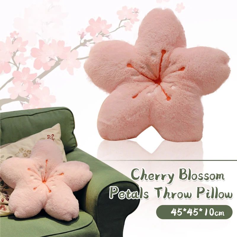 

Cute Pink Cherry Petal Pillow Sakura Shape Sofa Chair Seat Cushion Car Office Bedroom Throw Pillow Plush Gift Girls Kids Pillow