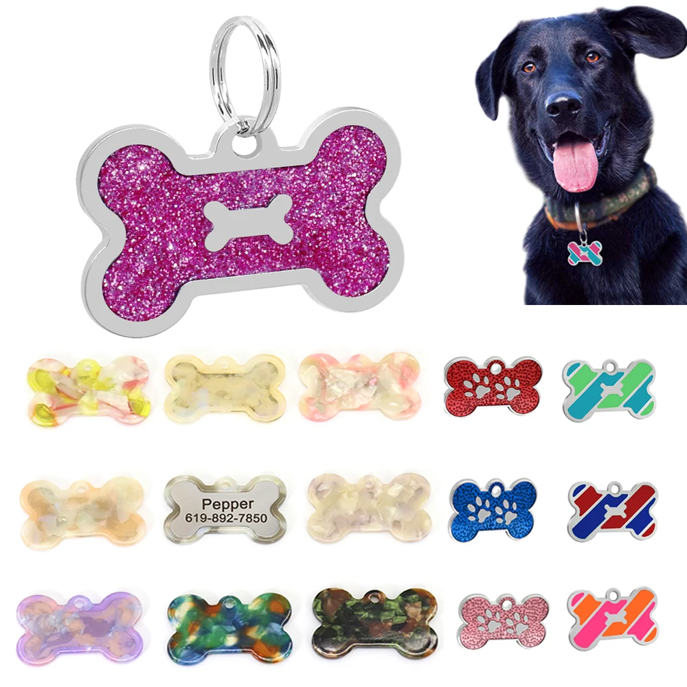 

Personalized Pet ID Name Tag For Dog Custom Puppy Dogs Bone Tags Accessories Engraved Anti-lost Pendant Keyring Pets Collar Tag