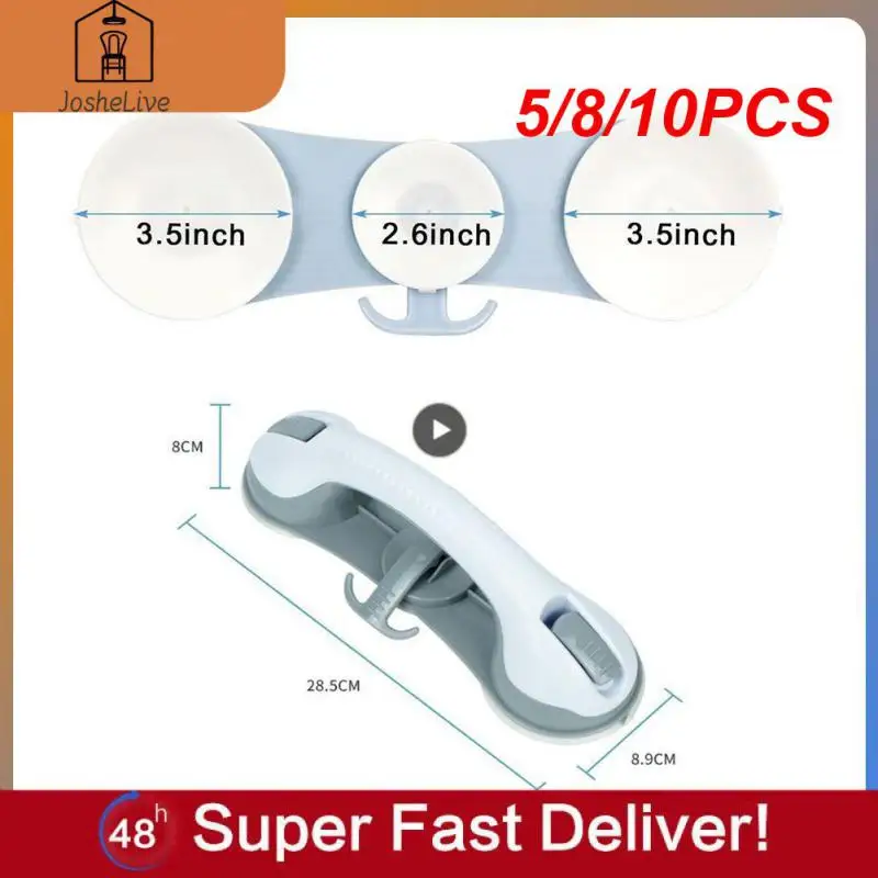 

5/8/10PCS Strong Sucker Bathroom Handle Anti Slip Support Strong Sucker Hand Grip For Elderly Elderly Handrail