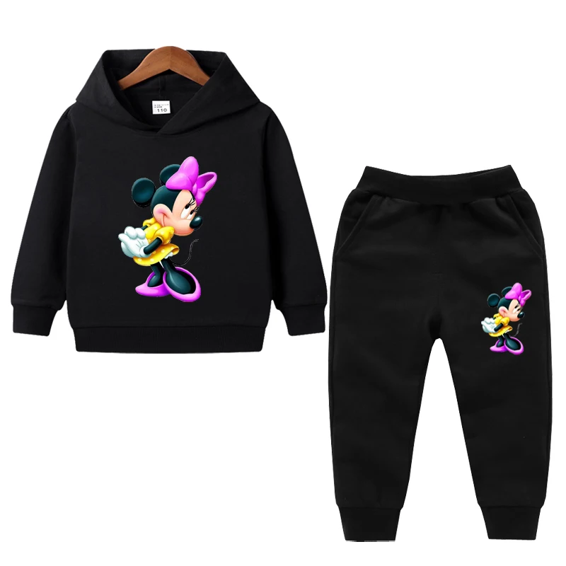 

2023 Girls Clothes Sets Children Minnie Hoodie Sweatshirt+Sweatpants Sports Suits KIds Sportswear Jogging Clothes for Spring