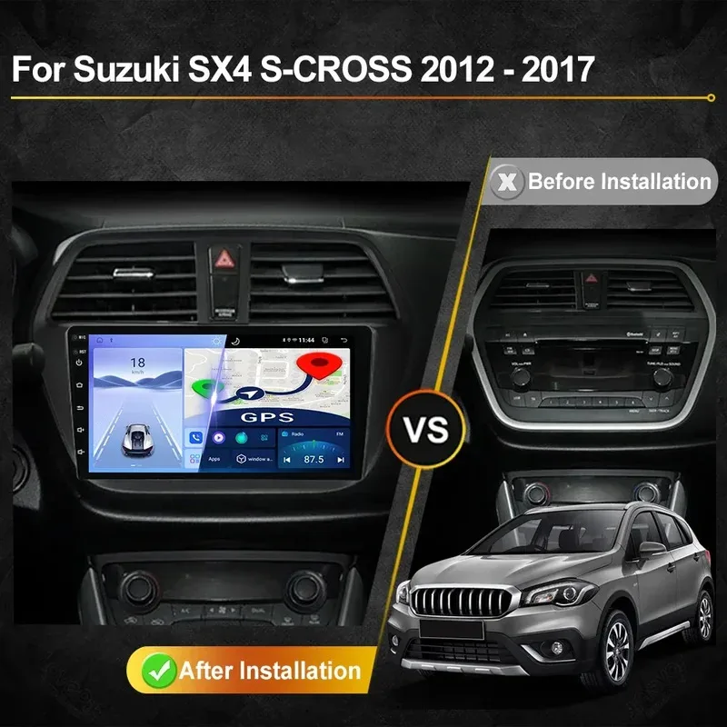 Фото Автомагнитола Android для Suzuki SX4 S-Cross 2012-2016, автомобильный мультимедийный плеер с навигацией GPS, Carplay, сенсорный экран, автостереосистема №2