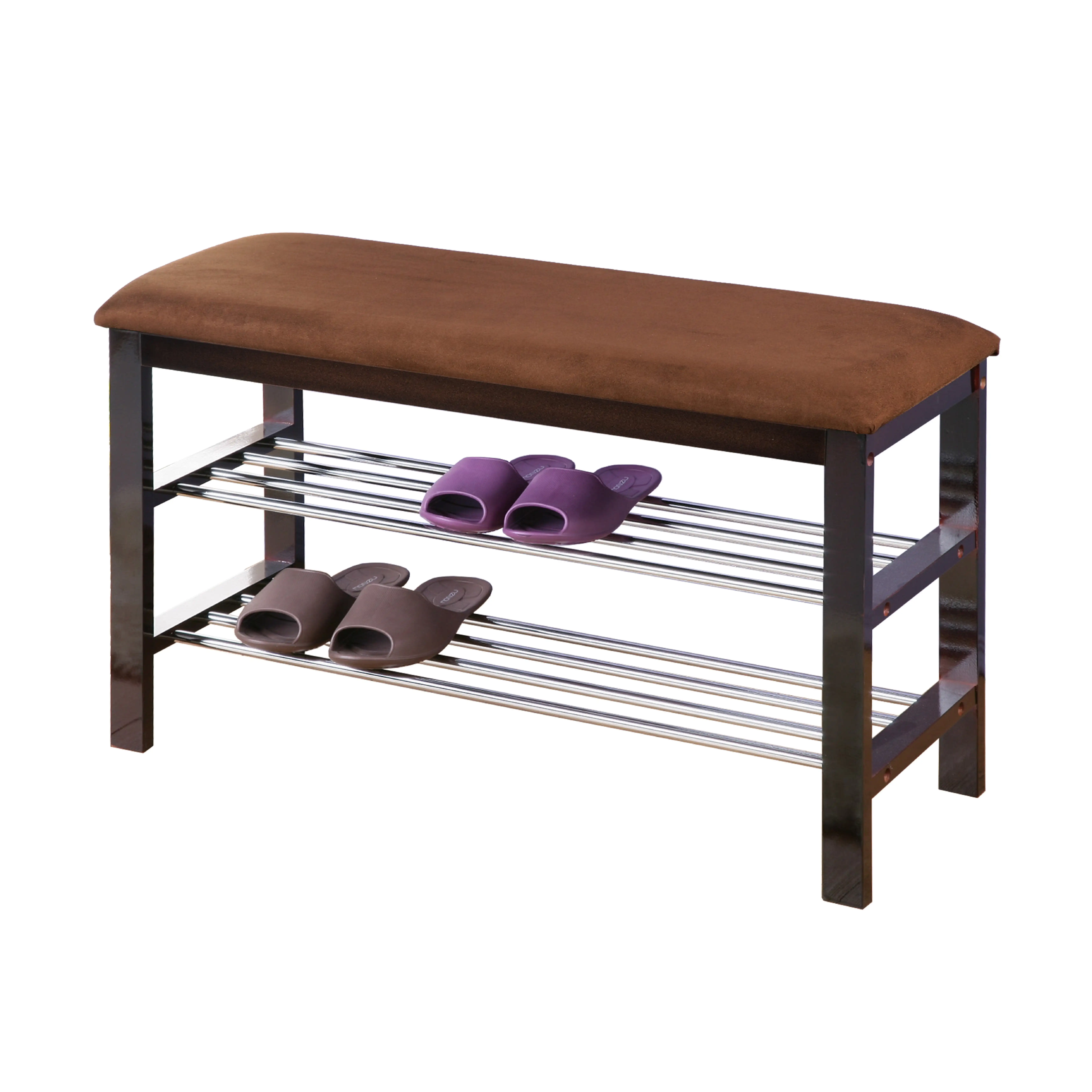 

Free Shipping Wood Shoe Bench in Dark Espresso