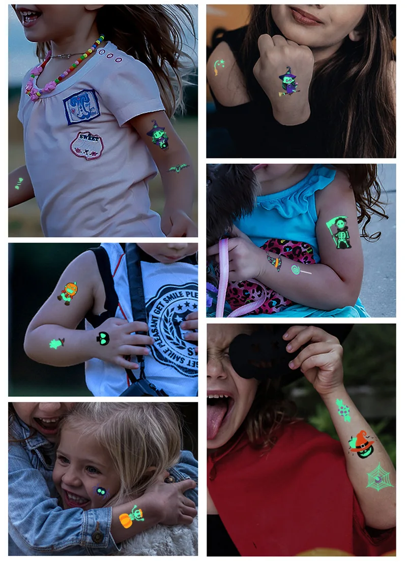 Наклейки для татуировок на Хэллоуин ночное оформление водостойкие устойчивые к