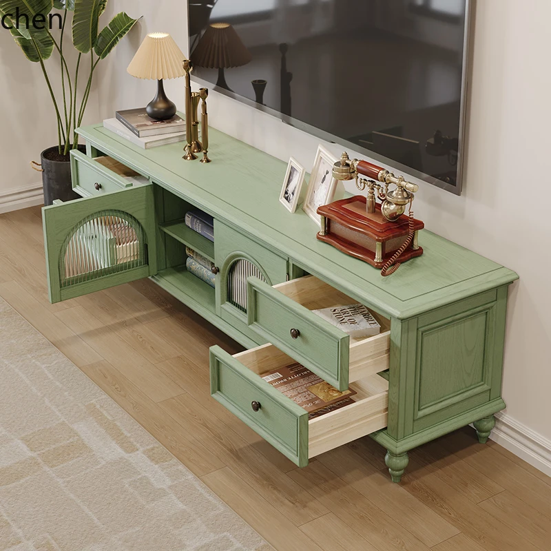 HSN из цельного дерева элитный зеленый журнальный столик для маленькой квартиры