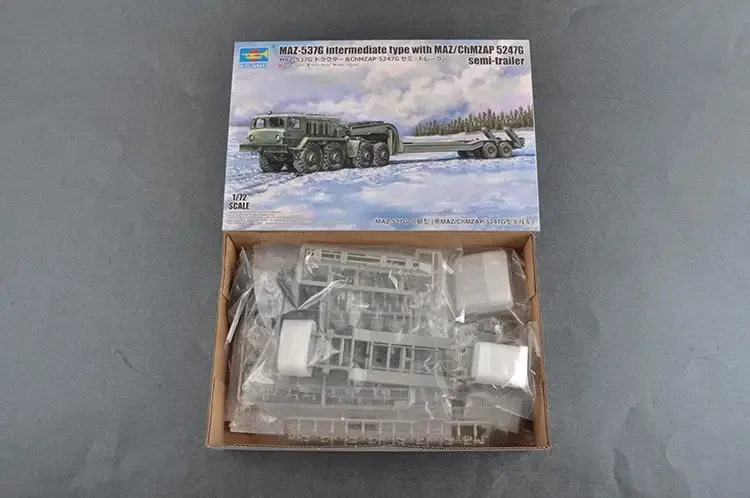 Trumpeter 1/72 07194 MAZ-537G Промежуточный тип с пластиковым комплектом моделей полуприцепа