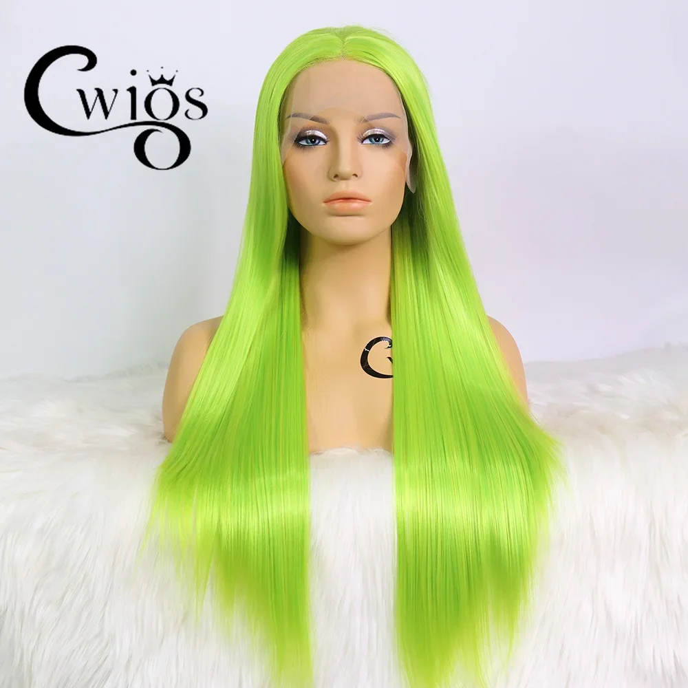 Cwigs New Blonde Мягкий Длинный Прямой Парик Фронта Шнурка 13x4 Hd Прозрачный