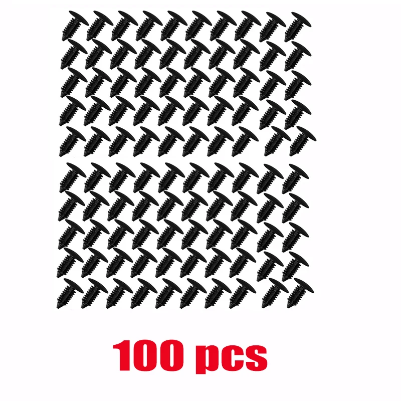 

20-100 шт., автомобильные крепежные зажимы, нейлоновые черные пластиковые заклепки, крыло, бампер, фиксатор, потолочные крепления для GM Ford Chrysler