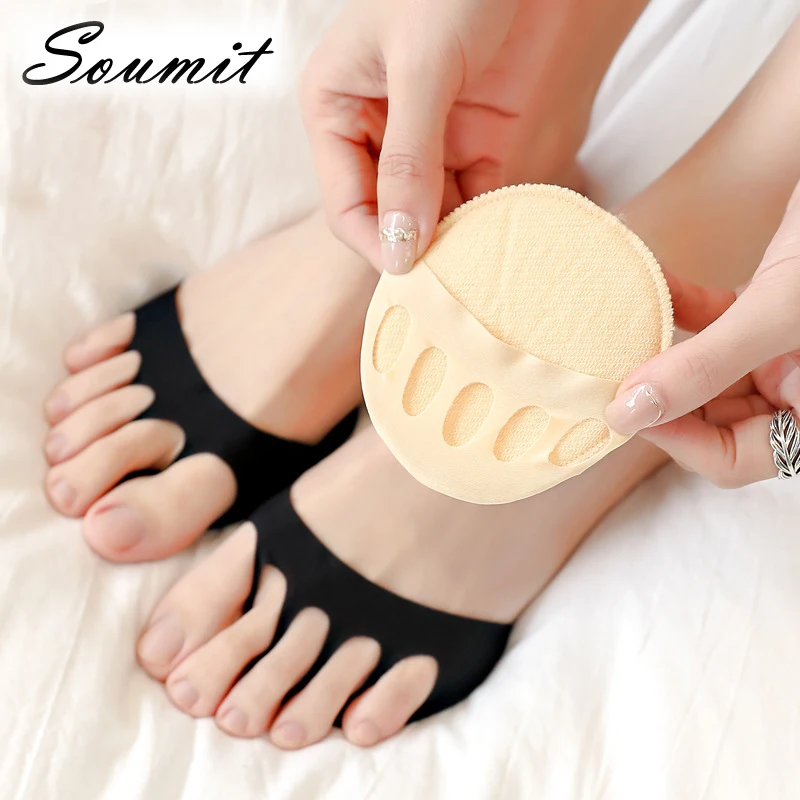 

Women Five Toes Forefoot Pads High Heels Half Insoles For Shoes Breathable Foot Pads Shock Absorption Shoe Adjust Size Inserts