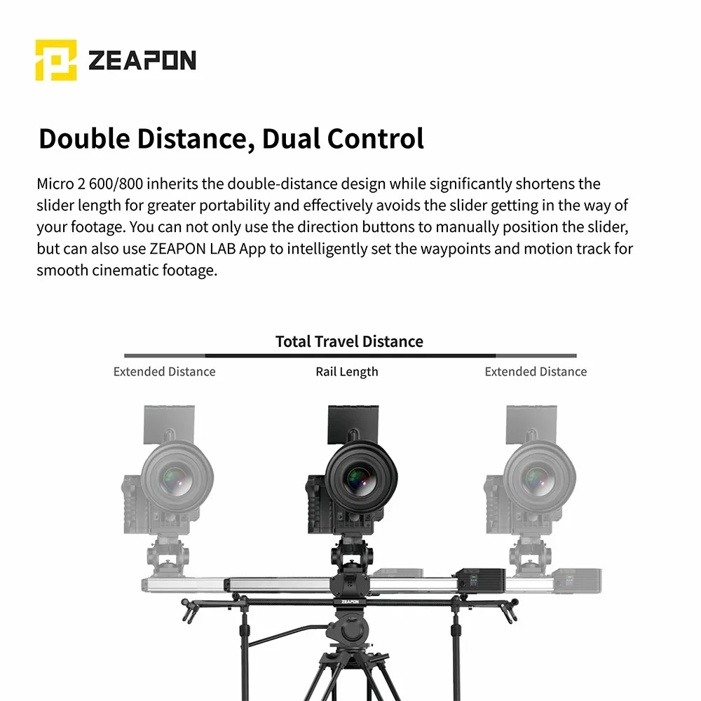 Рельсовый слайдер для DSLR-камеры Zeapon Micro 2 E600 E800 M600 M800 ультратихий моторизованный с