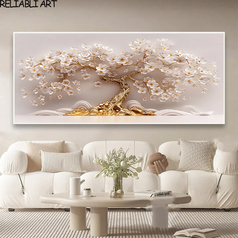 

Картина на холсте RELIABLI ART Белое дерево цветы современная