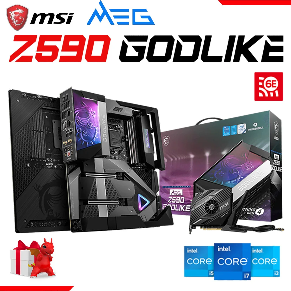 

Intel Z590 Motherboard MSI MEG Z590 GODLIKE DDR4 128GB USB PCI-E 4.0 M.2 LGA 1200 ATX Mainboard Support Intel Core 10th 11th CPU