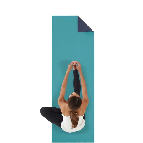 

2-Color Yoga Mat, Navy/Blue, 5mm