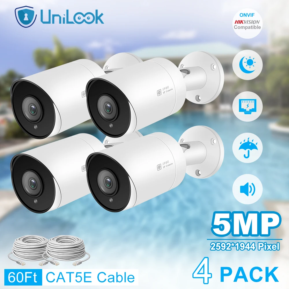 UniLook 5MP Bullet POE IP-камера SD-карта Наружная камера видеонаблюдения Onvif IP66 H.265