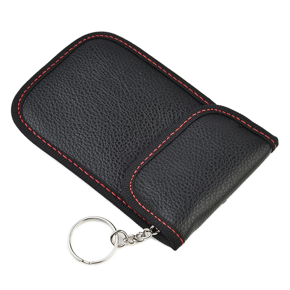 

Schwarz RFID Key Bag Security Shell Universal Key ring Leakage Leather