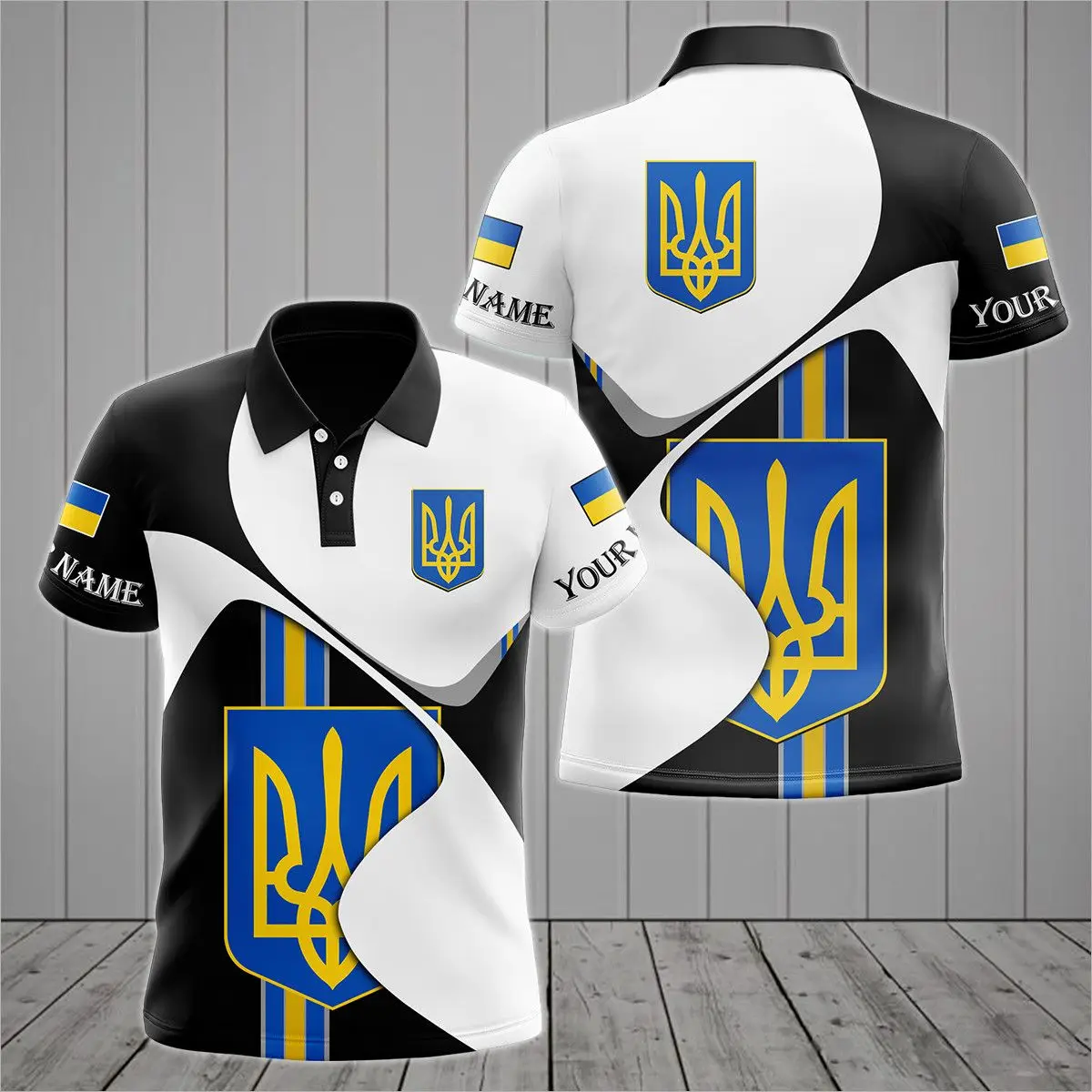

Ukraine Emblem Graphic Customize Polo Shirt Summer Unisex Casual Streetwear Men's Fashion Loose Jersey Plus Size Cool Sportswear