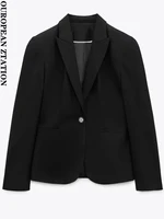 pailete women 2022 fashion office wear basic blazer coat vintage long sleeve pockets female outerwear chic tops