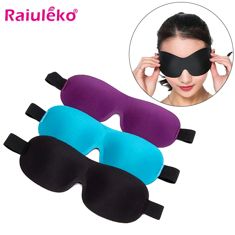 

3D Sleeping Eye Mask Sponge Padded Shade Cover Eyeshade Portable Travel Blindfold Office Eyepatch Night Bandage Send Bag Earplug