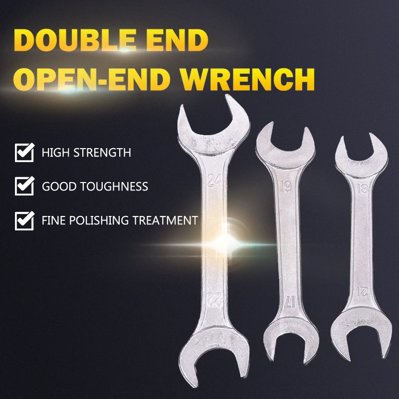 

5.5-27 All Sizes Specular Open End Wrench Double End High-carbon steel Wrench Machine Repair Auto Repair Wrench Hardware Tools