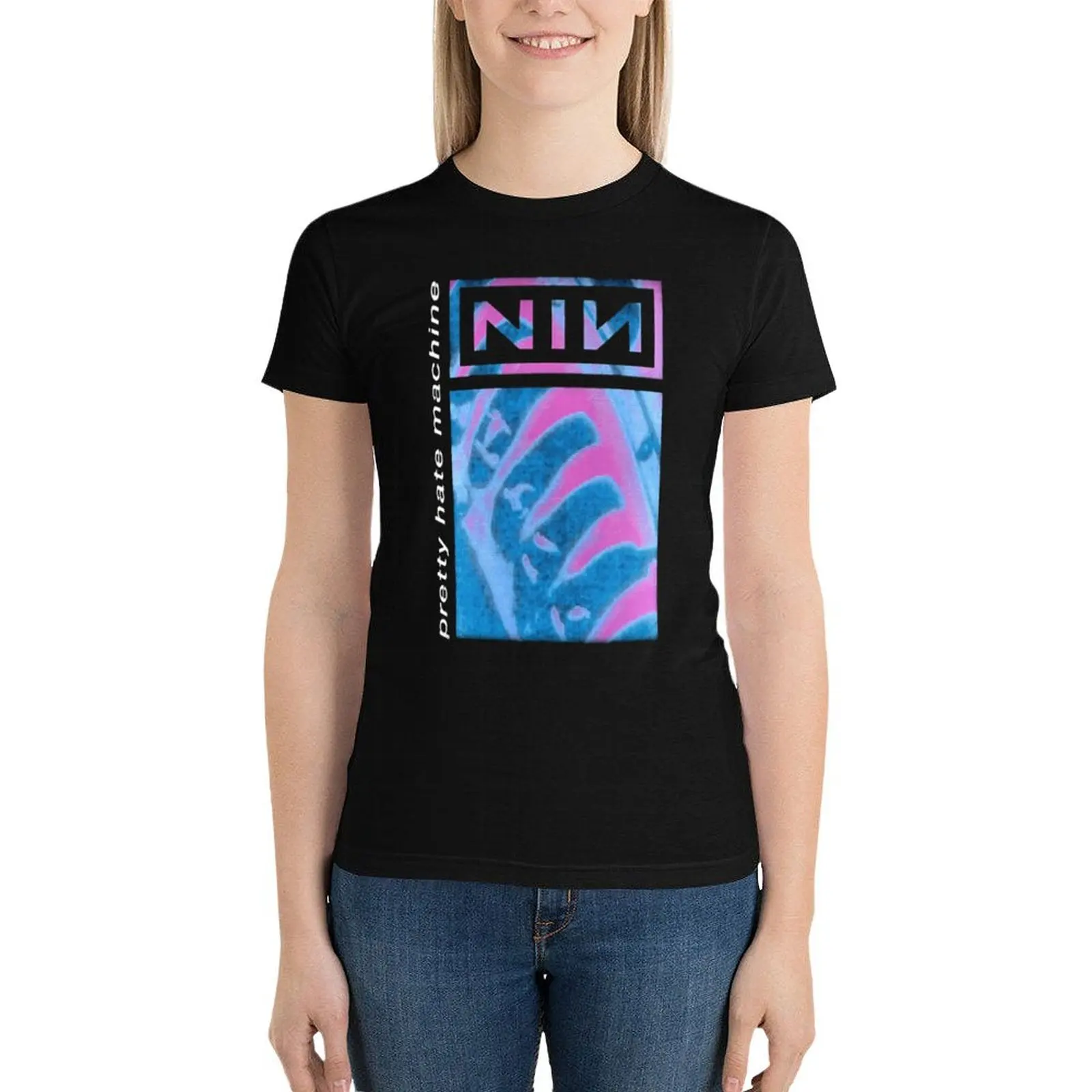 Футболка pretty nine nin machine топы женская одежда футболка для женщин