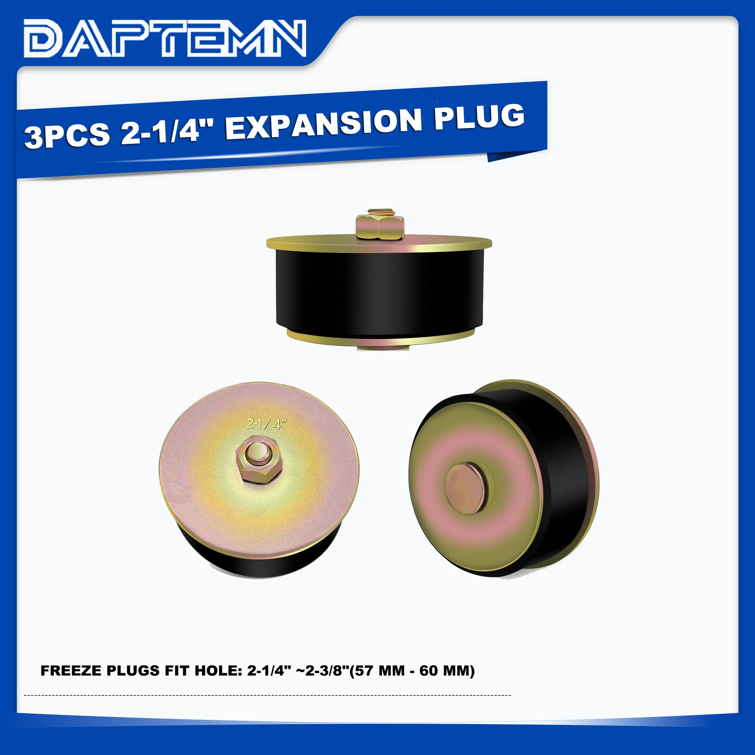 Резиновые заглушки для замораживания 2-1/4 дюйма 3 шт. Расширяемые резиновые