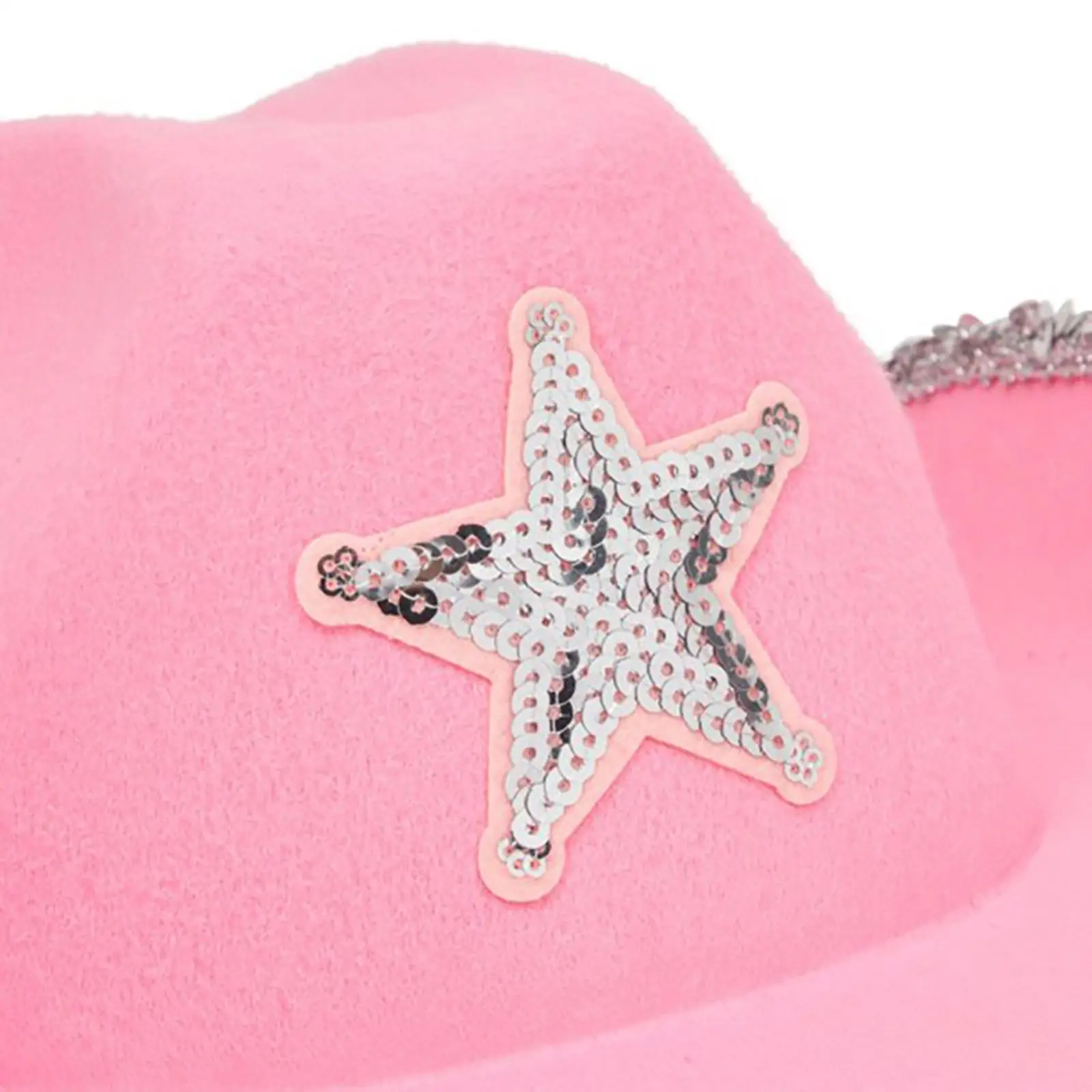 

Cowboy Hat Fashion Sun Protection Wide Brim Hat Trendy Hat Band pink with Sequins for Beach Women Adults Parties Summer