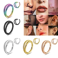 nose rings hoops double septum rings cartilage hoop earring surgical steel nose piercing earring hoop nose rings for women men