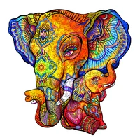 unique wooden animal jigsaw puzzle for adult kids educational game 3d puzzle wood toys wooden puzzle elephant puzzle bois gifts